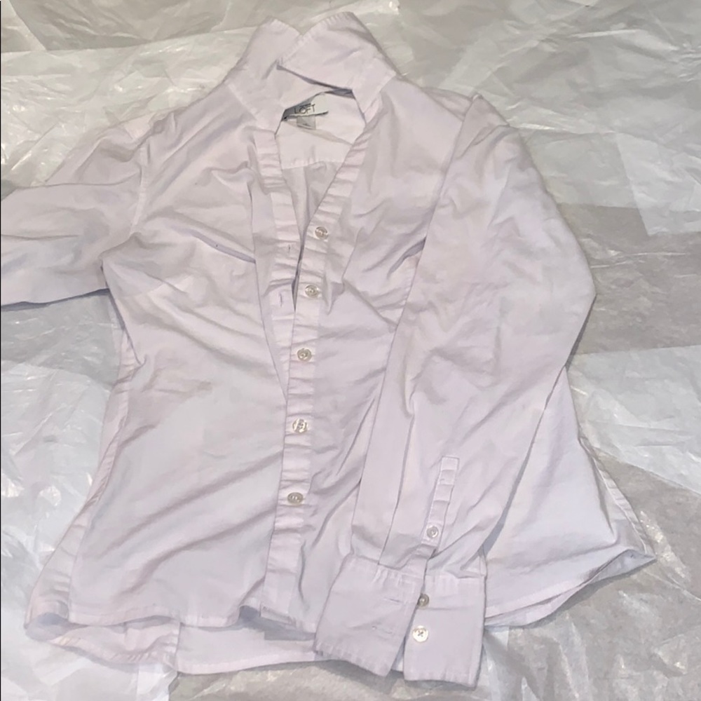 Ann Taylor LOFT White Dress Shirt